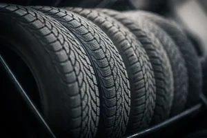 Pneus sendo preparados para importação em transporte marítimo