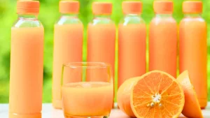 Suco de laranja embalado pronto para o exportação